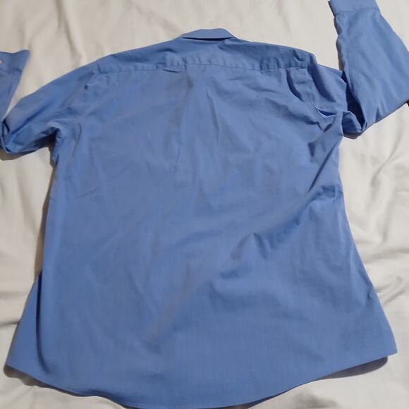 Set of 2 Buttoned Down LS Cotton Stretch Dress shirts SZ 171/2 35 slim blue/pink - Picture 10 of 16